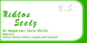 miklos stelz business card