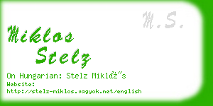 miklos stelz business card